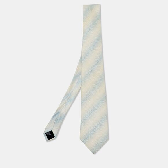 Givenchy Blue/white Signature Logo Print Silk Tie